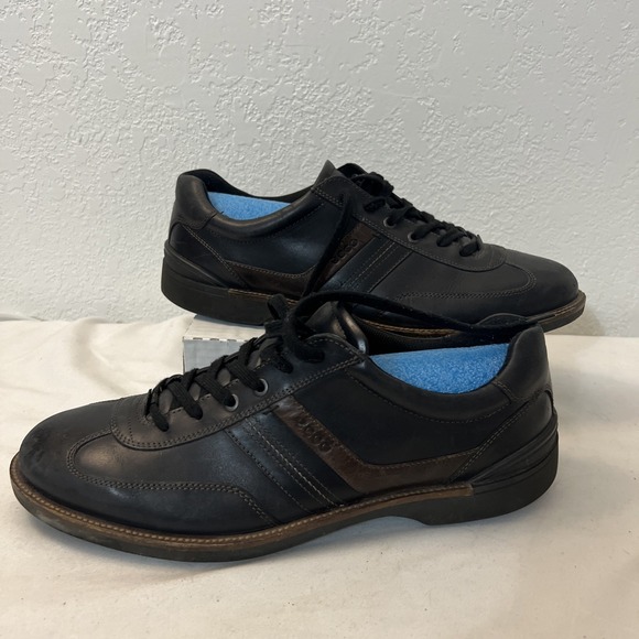 Ecco Other - Ecco Mens Leather Fenn Tie Oxford Casual Shoes Black Sneakers EU 47 US 13 13.5
